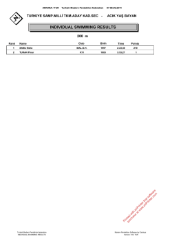 Y&uuml;zme Sonu&ccedil;ları