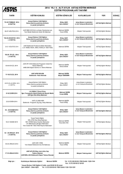 Eğitim Takvimi i&ccedil;in Tıklayınız