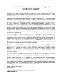 Genel Kurul Bilgilendirme Dok&uuml;manı