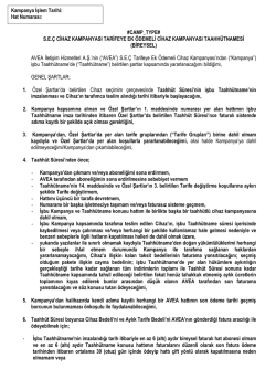 #CAMP_TYPE# S.E.&Ccedil; CİHAZ KAMPANYASI TARİFEYE EK
