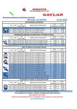BAYLAN SU SAYACI 15.07.2014