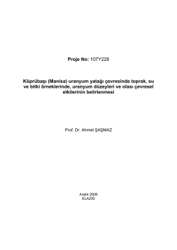 K&ouml;pr&uuml;başı uranyum yatağı &ccedil;evresinde toprak, su, ve