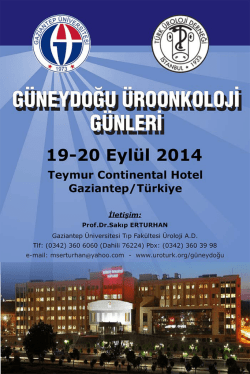 1. G&uuml;neydoğu &Uuml;roonkoloji G&uuml;nleri