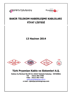 Bakır Telekom Haberleşme Kabloları Fiyat Listesini PDF