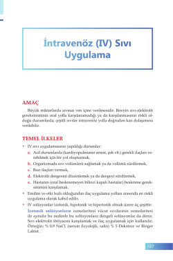 (IV) Sıvı Uygulama - İzmir G&uuml;ney Kamu Hastaneleri Birliği Genel