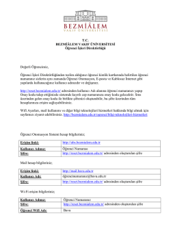 T.C. BEZMİ&Acirc;LEM VAKIF &Uuml;NİVERSİTESİ &Ouml;ğrenci İşleri Direkt&ouml;rl&uuml;ğ&uuml;
