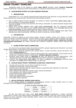 İKTİSAT 3. SINIF U.ARASI İKTİSAT DERS NOTLARI &ndash; &Ouml;ner &Ouml;Z