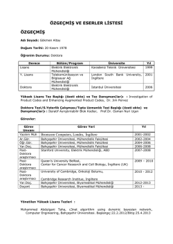CV - Bahcesehir University &ndash; Biomedical Engineering