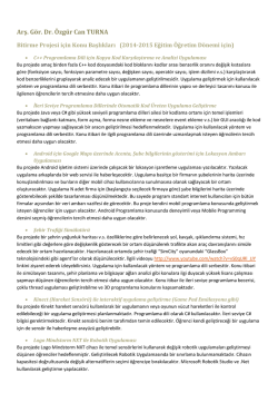 2014 – 2015 Bitirme Projesi Konu Başlıkları