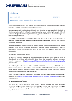 2014-039 Kayıtlı E-Posta Sistemine İlişkin