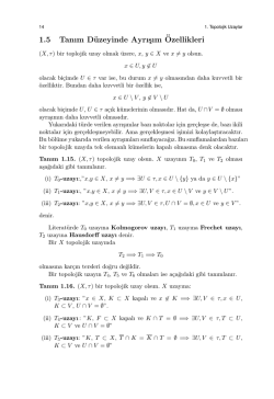 1.5 Tanım D&uuml;zeyinde Ayrısım&uml;Ozellikleri