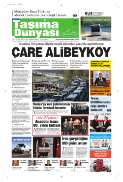 Taşıma D&uuml;nyası Gazetesi-158 PDF 13 Ekim 2014 tarihli sayısını