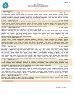 Kısa Ders İ&ccedil;erikleri