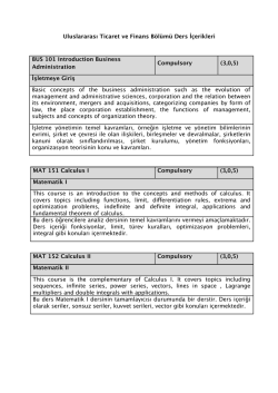 Ders İ&ccedil;erikleri