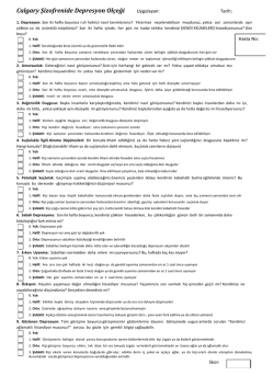 Calgary Şizofrenide Depresyon &Ouml;l&ccedil;eği