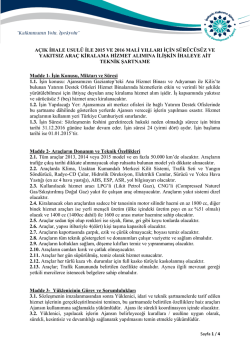 Teknik Şartname - İpekyolu Kalkınma Ajansı