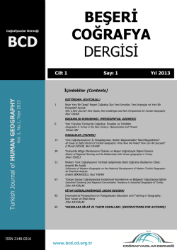 BEŞERİ COĞRAFYA DERGİSİ BCD