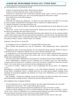 6.Sınıf Hz.Muhammedin Hayatı s.a.v. Ders Notları_Selma Çağal