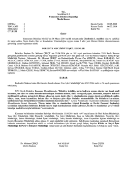 Mayıs 2014 Meclis Kararları için Tıklayınız