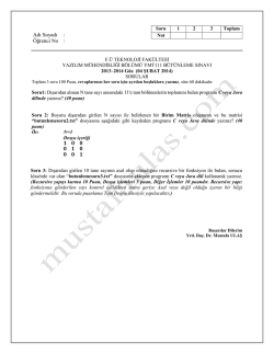 BUTUNLEME 2013 2014 GUZ cevap anahtari