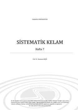 SİSTEMATİK KELAM - sauPORT