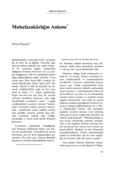 Muhafazak&acirc;rlığın Anlamı