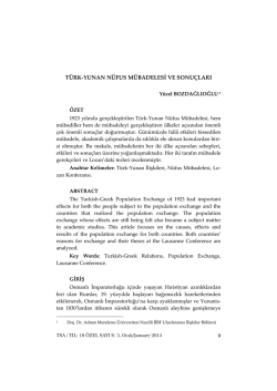 Full Text - T&uuml;rkiye Sosyal Araştırmalar Dergisi