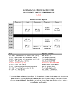 &Ccedil;.&Uuml;. BİLGİSAYAR M&Uuml;HENDİSLİĞİ B&Ouml;L&Uuml;M&Uuml; 2014