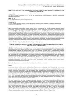 Dumlupınar &Uuml;niversitesi Sosyal Bilimler Dergisi / Dumlupınar