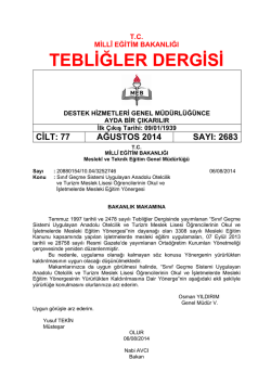 TEBLİĞLER DERGİSİ