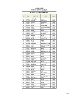 2013-2014 dbe summer school class lıst