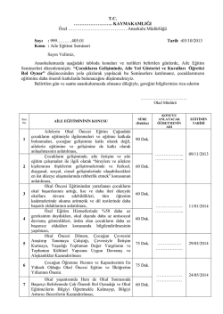 1. Aile Eğitim Semineri