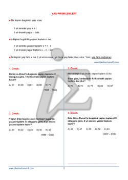9. Sınıf Yaş Problemleri ( YGS ) – Pdf