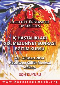 i&ccedil; hastalıkları xıx. mezuniyet sonrası eğitim kursu