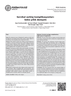 PDF Olarak İndir - Perinatoloji Dergisi