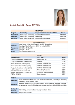 Pinar Aytekin - Celal Bayar &Uuml;niversitesi