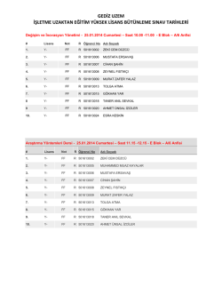 gediz uzem işletme uzaktan eğitim y&uuml;ksek lisans b&uuml;t&uuml;nleme sınav