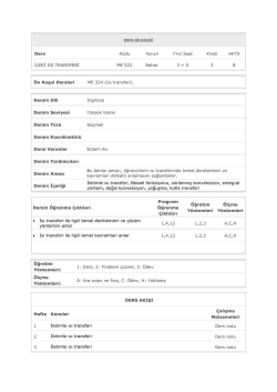 DERS BİLGİLERİ