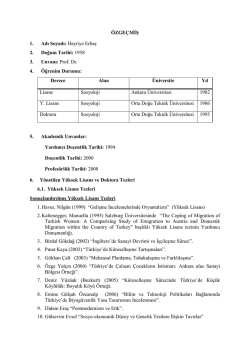 Prof. Dr. Hayriye Erbaş - Latin Amerika &Ccedil;alışmaları Araştırma ve