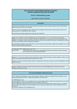 2228-A SON SINIF LİSANS &Ouml;ĞRENCİLERİ İ&Ccedil;İN
