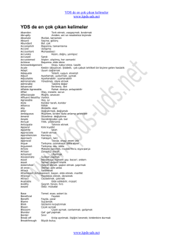 de en &ccedil;ok &ccedil;ıkan kelimeler