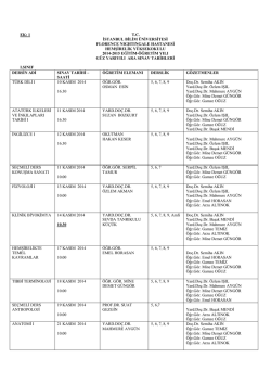 ek: 1 tc istanbul bilim &uuml;niversitesi florence nıghtıngale hastanesi