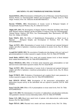 ADLİ KİMYA VE ADLİ TOKSİKOLOJİ DOKTORA TEZLERİ Emrah