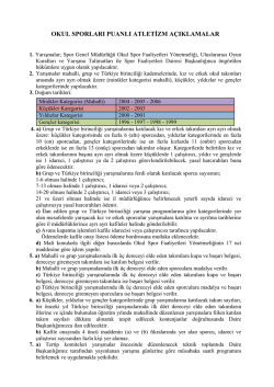 okul sporları puanlı atletizm a&ccedil;ıklamalar