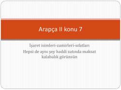 Arap&ccedil;a II konu 7