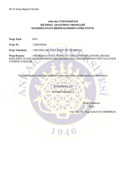 EK-11 Sonu&ccedil; Raporu Formatı ANKARA &Uuml;NİVERSİTESİ BİLİMSEL
