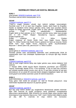 İNDİRİMLER FIRSATLAR SOSYAL İMKANLAR