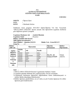 Okullarda G&ouml;zlem - Kafkas &Uuml;niversitesi