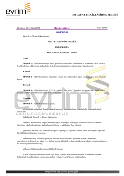 Fiyat Etiketi Y&ouml;netmeliği