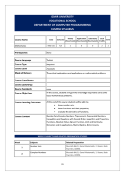 ızmır unıversıty vocatıonal school department of computer